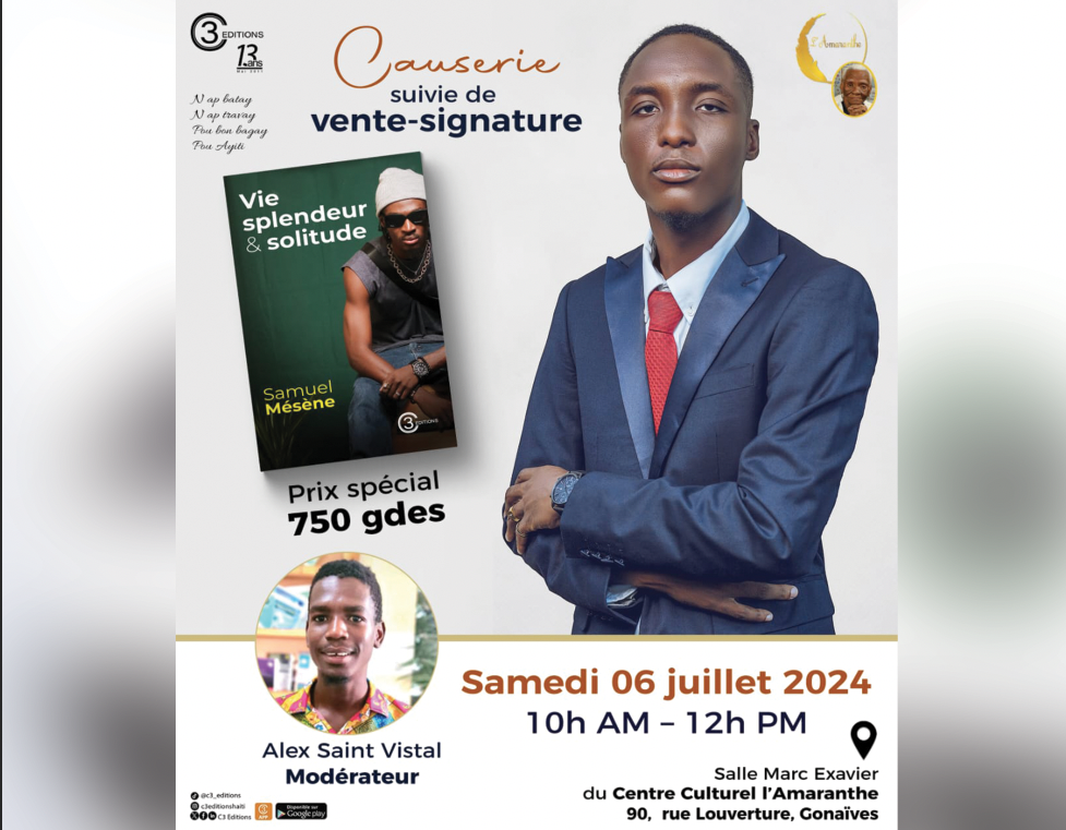 Le roman :" Vie , Splendeur et Solitude" poursuit sa course à Gonaïves
